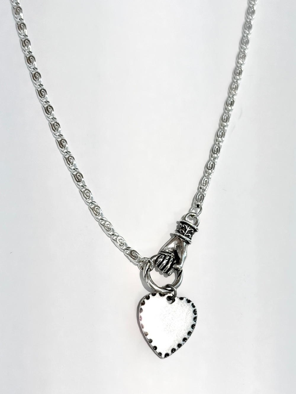 Hand of Glory, Grasping Heart Pendant Necklace - silver : RegalRose, like new!
